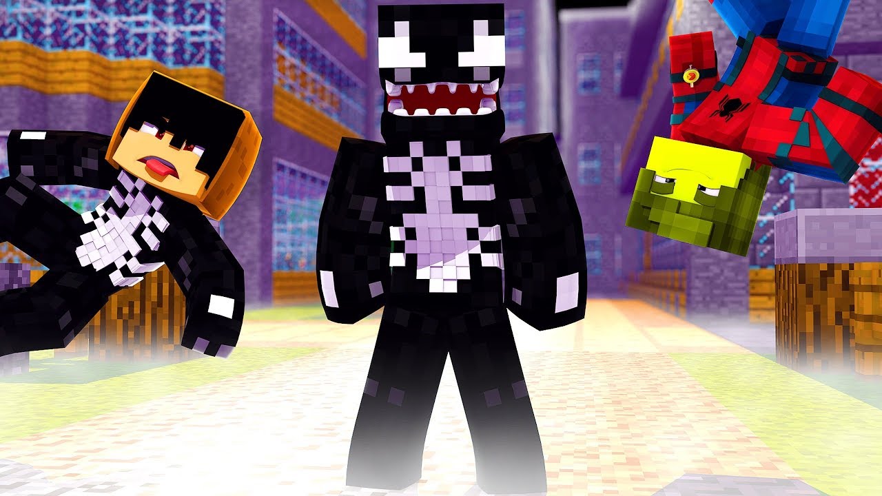 Minecraft: WHO'S YOUR FAMILY? HOMEM ARANHA LUTOU COM VENOM (SPIDER-MAN VS VENOM)