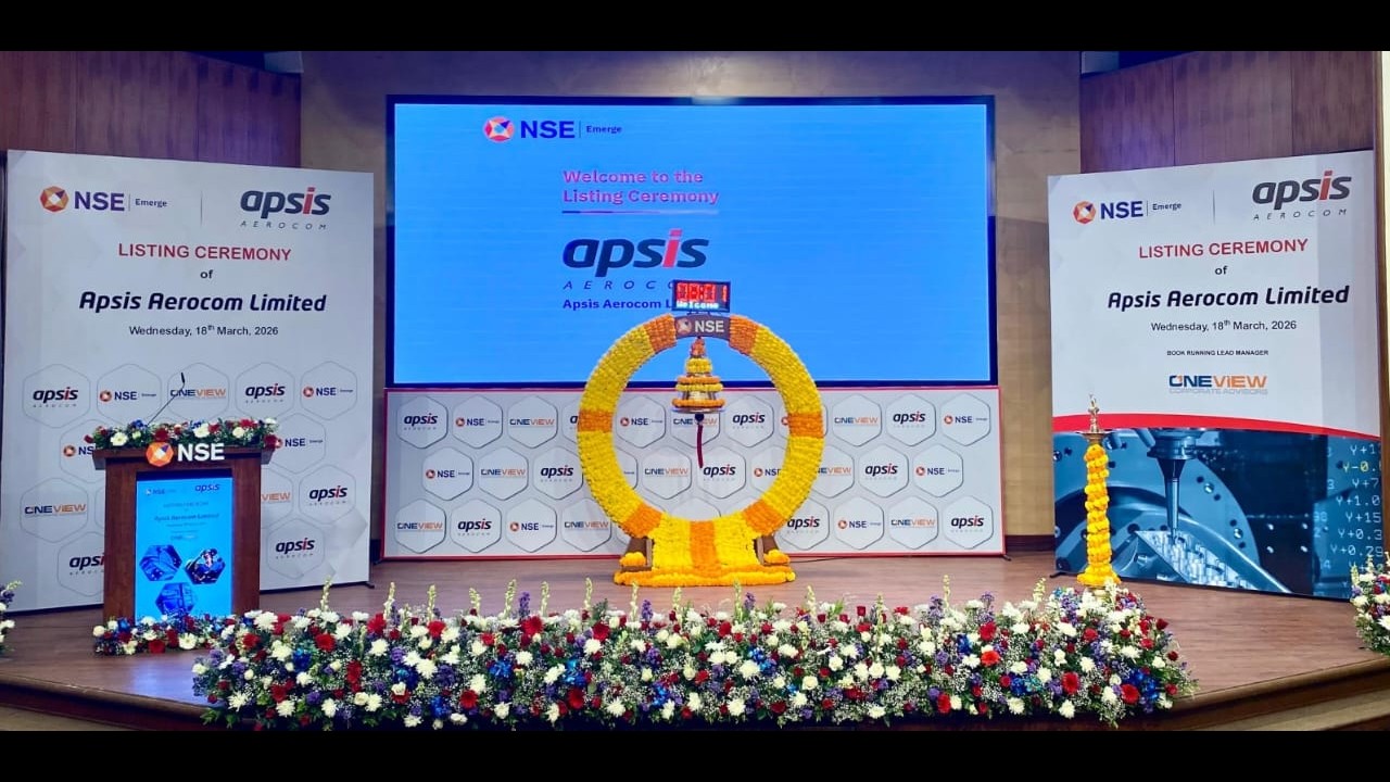 Listing ceremony of Apsis Aerocom Limited