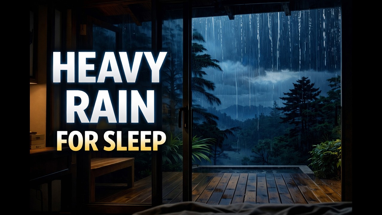 Heavy Rain at Night 🌧️ Cozy Bedroom Ambience for Deep Sleep & Insomnia Relief (30 Minutes)