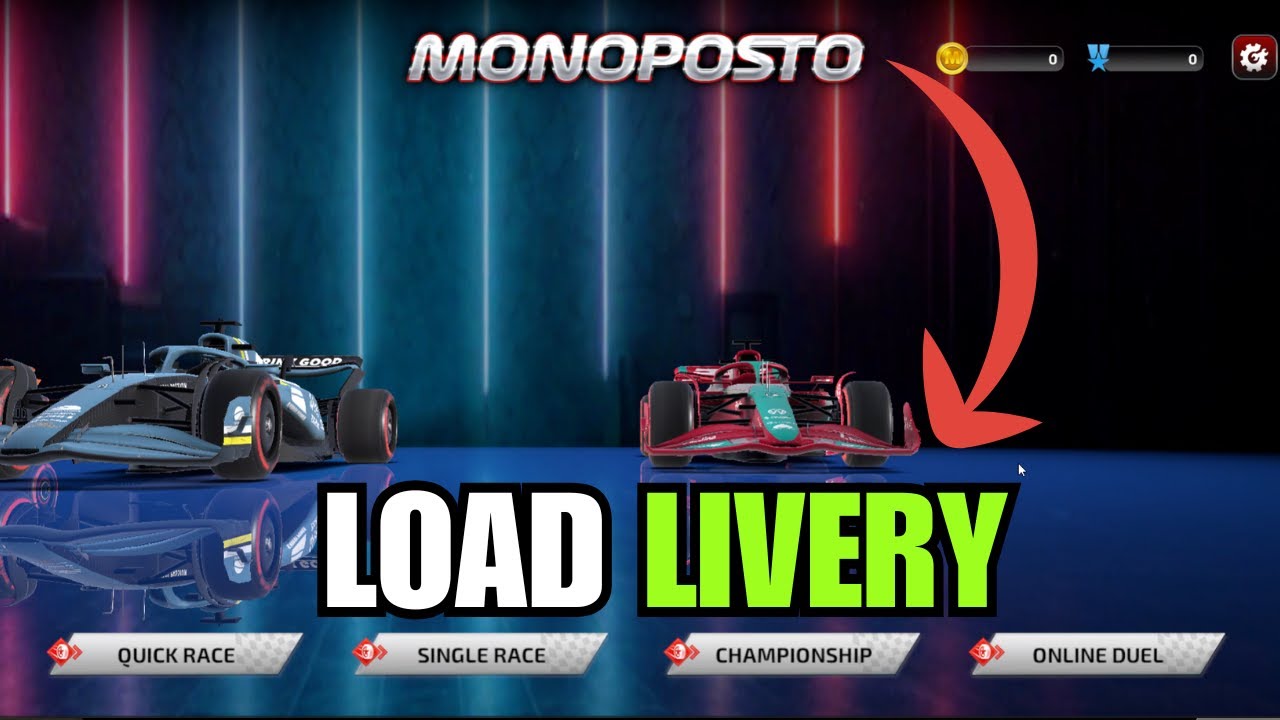 Как загрузить ливрею в Monoposto (шаг за шагом)