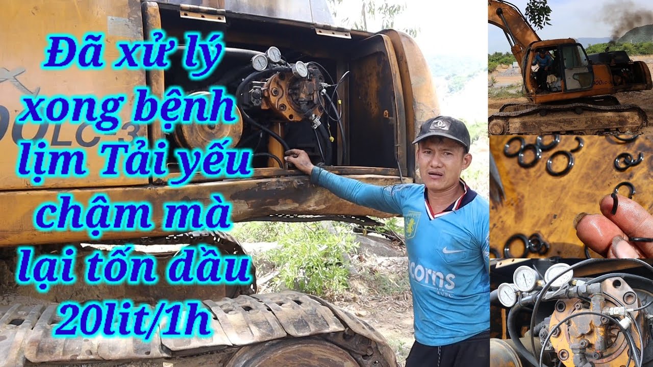 #máy xúc quay toa yếu #máy xúc lịm Tải do hệ thống thủy lực.#cách xử lý bắt bệnh máyxúc lịm tải nặg