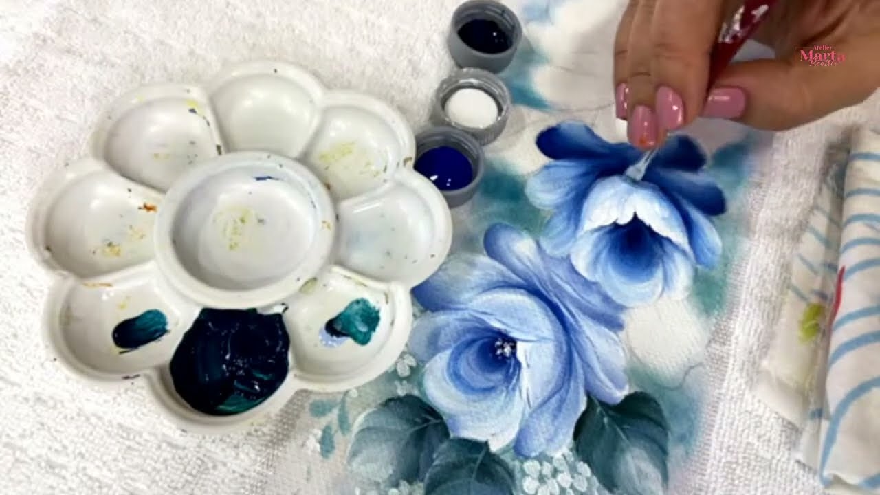 Como Pintar Rosas Azuis- Café com arte #79