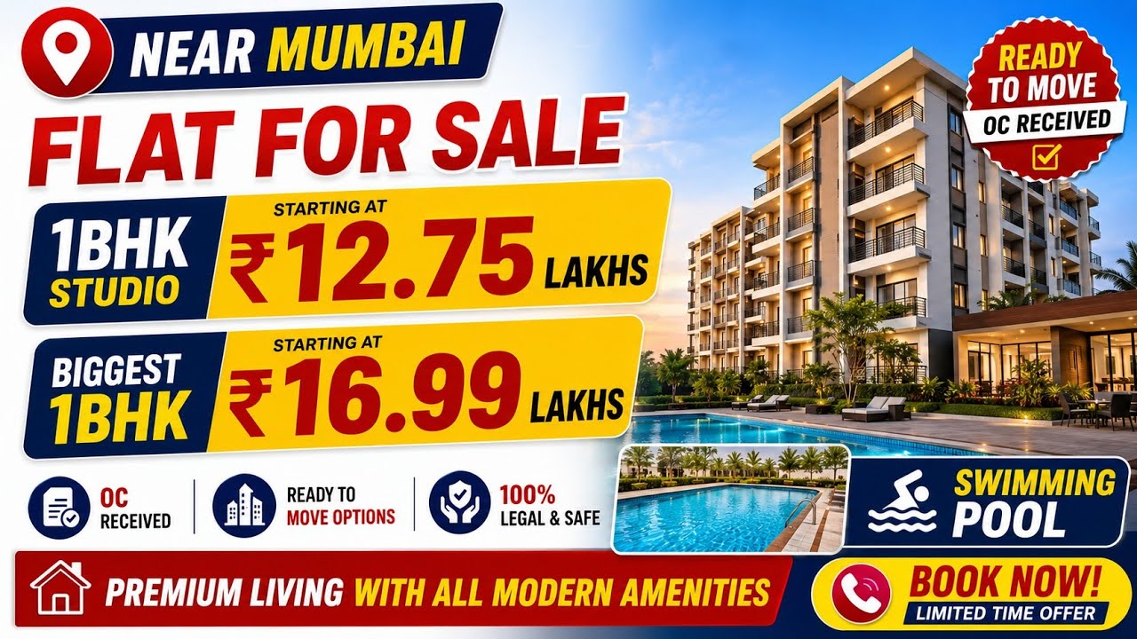 CHEAPEST 1BHK IN MUMBAI | Under ₹12.75Lakhs🤯 | Ready To Move Flats In Mumbai | STATION ONLY 1.5KMs