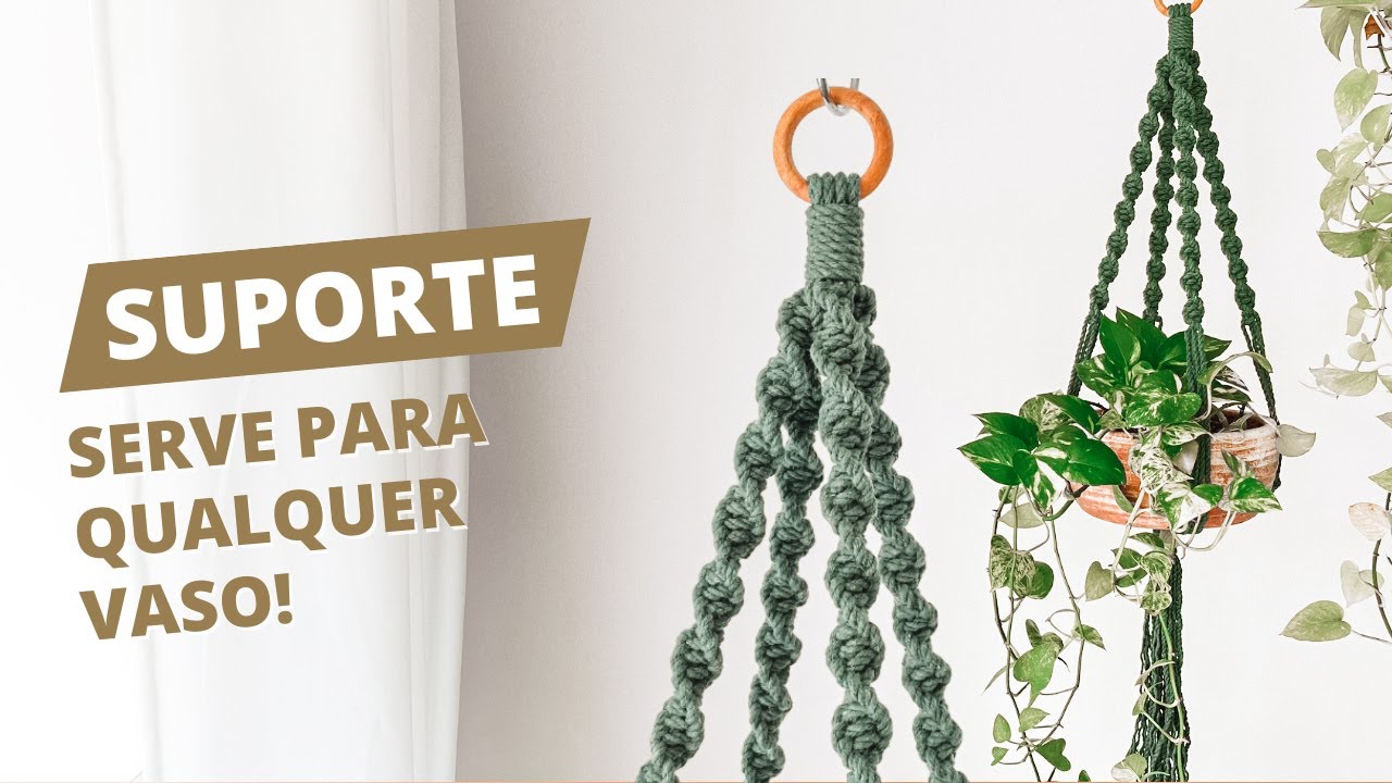 DIY: SUPORTE DE PLANTAS FÁCIL Em Macramê | Tutorial Passo a Passo Para INICIANTES