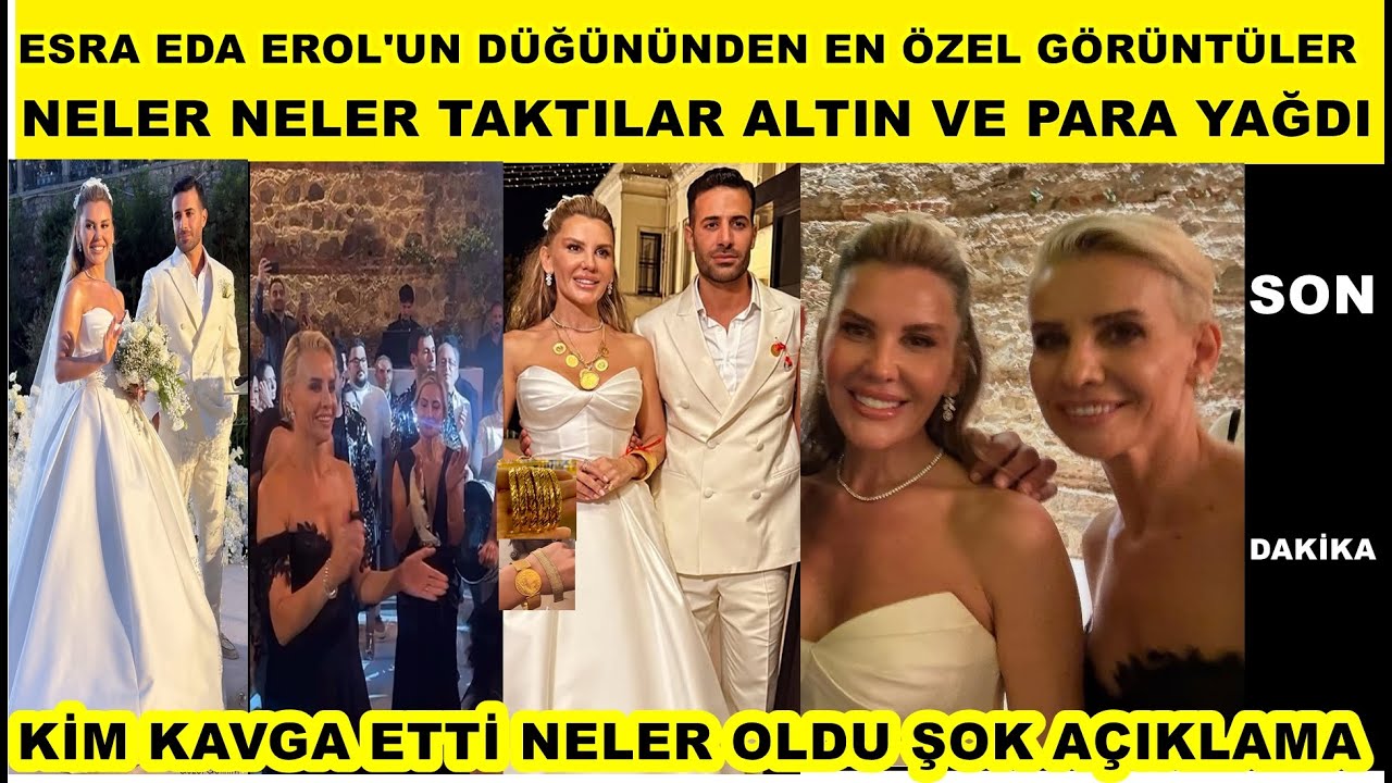 Esra Erol'un kardeşi Eda Erol ve Ekrem Karaçayır düğününden en özel görüntüler takı para yağdı aşk