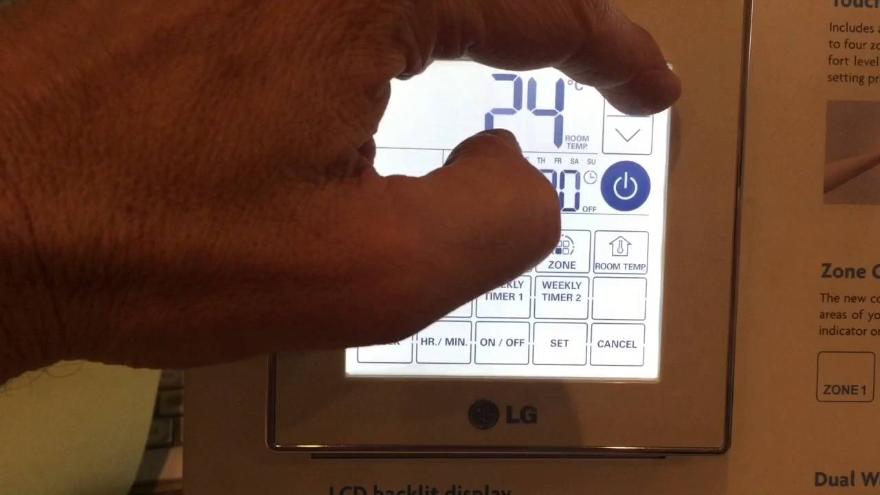 How to set timer & time on LG touchscreen controller PDRCUDC0