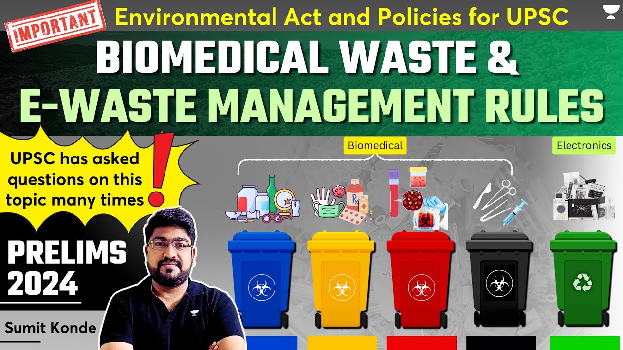 [Important] Biomedical & E-waste Management Rules | Environment Act & Policies | UPSC Prelims 2024