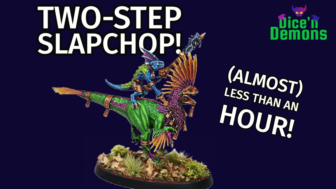 Painting the new Seraphon Raptadon for Age of Sigmar using a two-step slapchop technique!