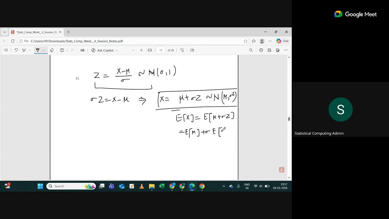 Statistical Computing Week-4 Session