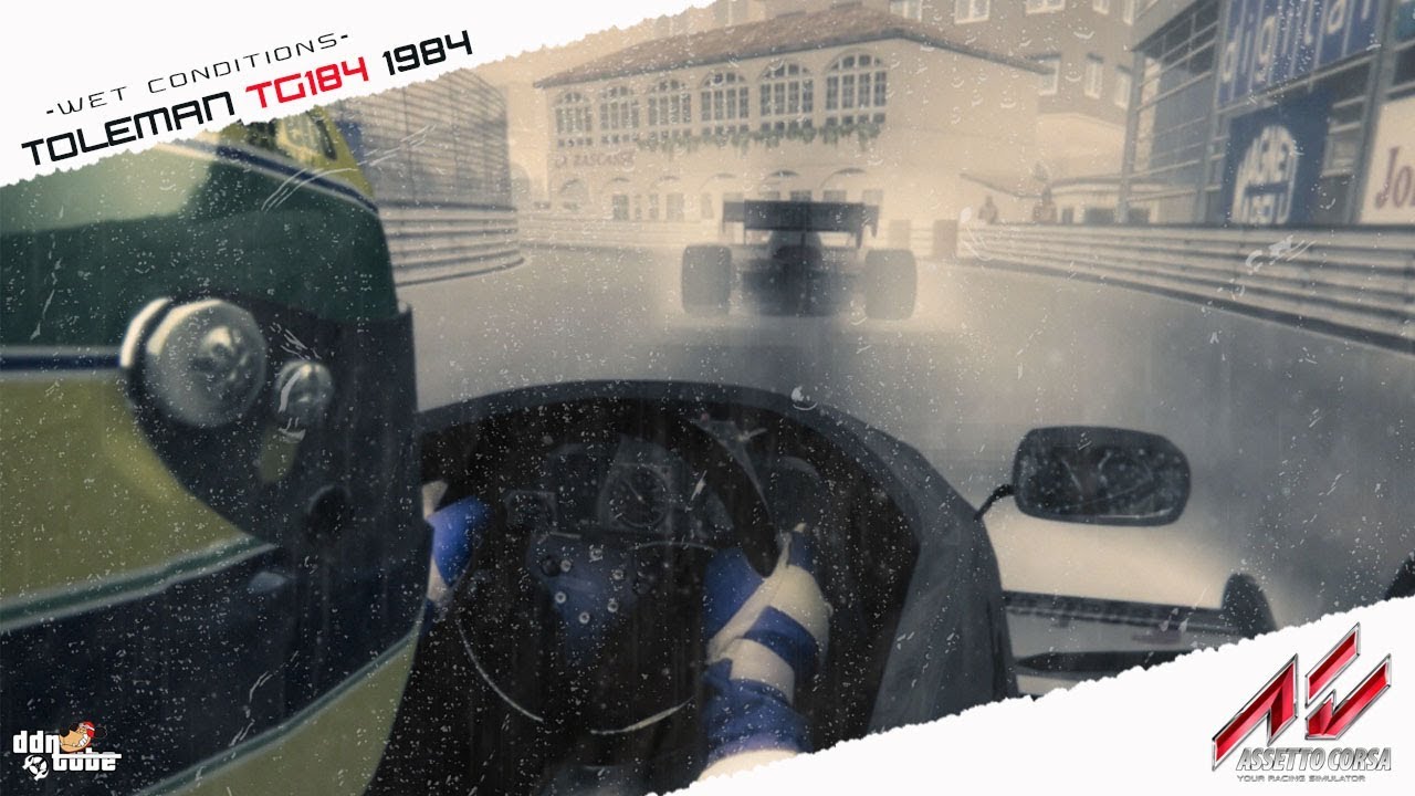 ASSETTO CORSA Ayrton Senna Toleman TG184 wet race at Monaco 1984