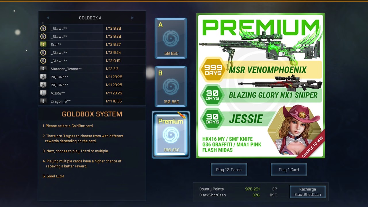 BlackShot Getting MSR VenomPhoenix - iUCK_