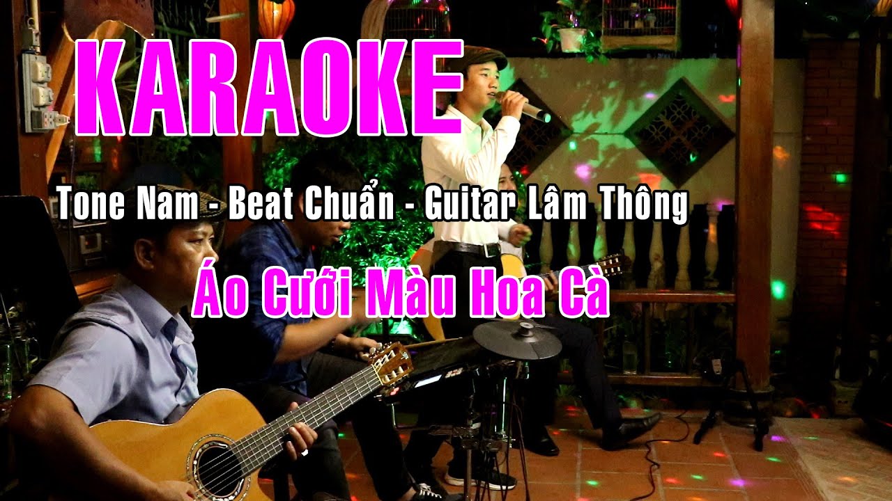 Karaoke - Áo Cưới Màu Hoa Cà | Tone Nam - Beat Chuẩn | Guitar Lâm Thông