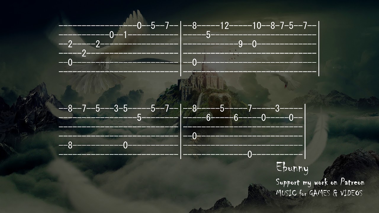 Celtic Music - Medieval Kingdom [Full Acoustic Guitar Tab by Ebunny] Fingerstyle How to Play
