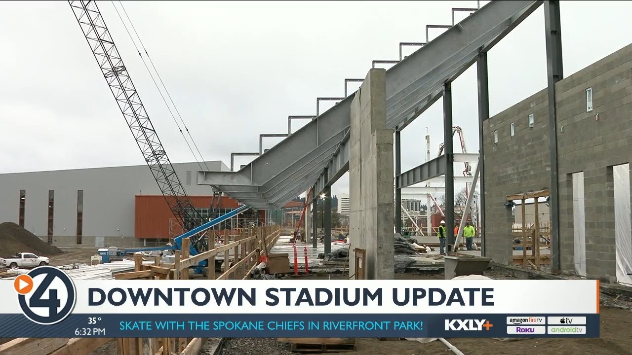 Construction crews making great progress on downtown Spokane stadium