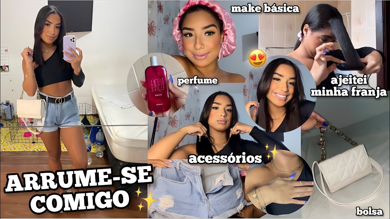ARRUME-SE COMIGO PARA ALMOÇAR FORA 🖤 | cabelo, make, look, acessórios, produtos…
