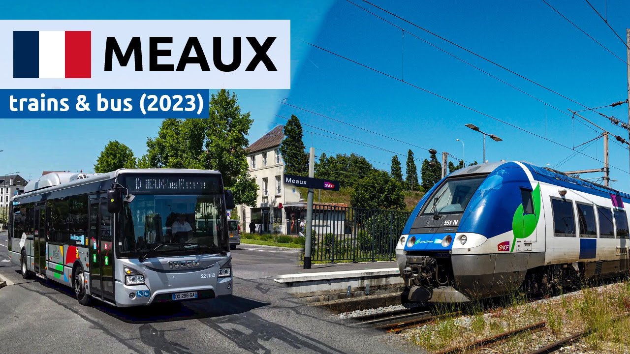 Транспорт в Мо, Франция: поезда и автобусы (2023) | SNCF, Transilien, Transdev [4K]