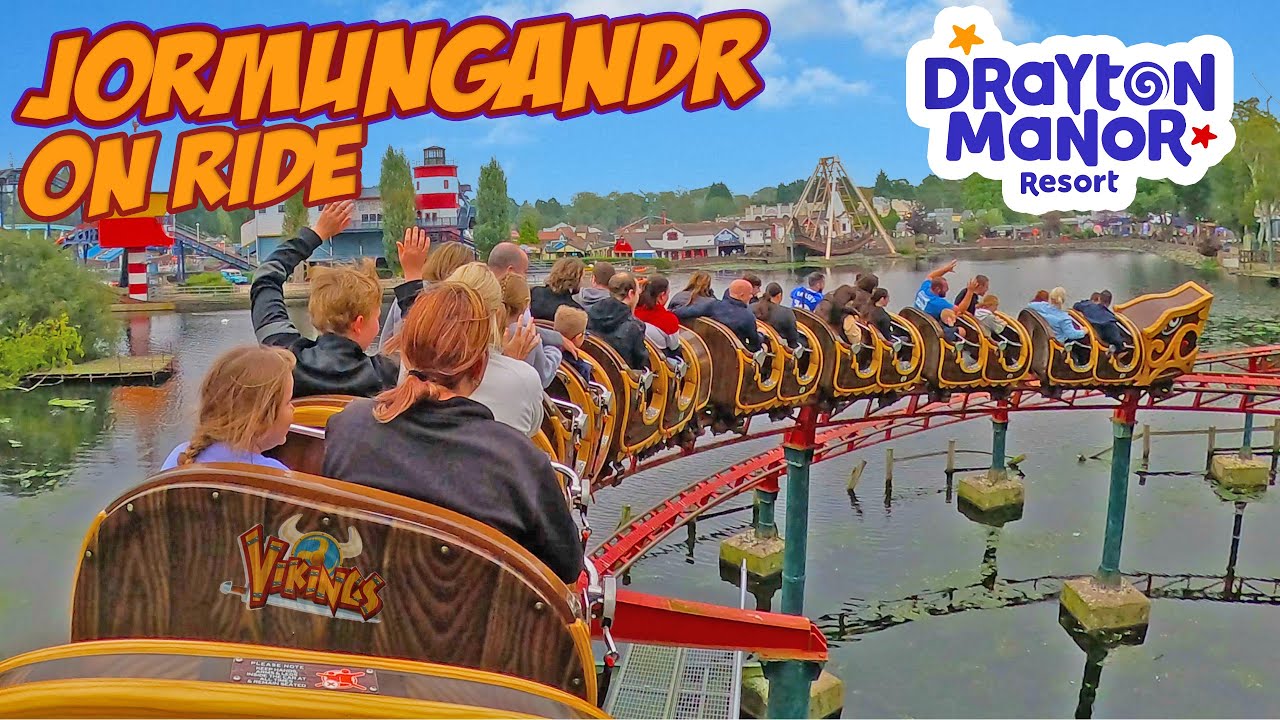 Jormungandr Coaster in Vikings at Drayton Manor (Sept 2023) [4K]