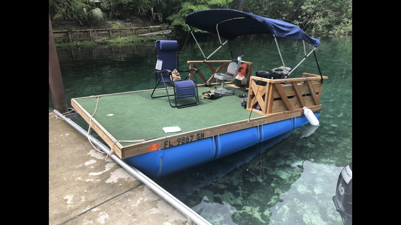 Homemade Pontoon Boat Gets Bigger Engine
