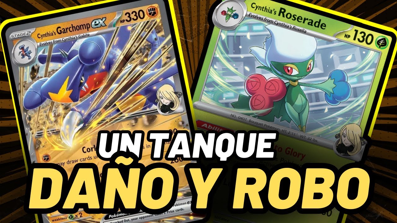 DAÑO BRUTAL, ALTO HP Y ROBO  EN POKEMON TCG | CYNTHIAS GARCHOMP EX