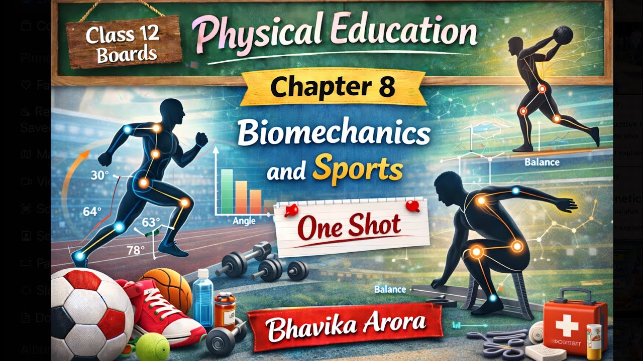 Biomechanics and sports class 12 physical education chapter 8 one shot boards cbse pe