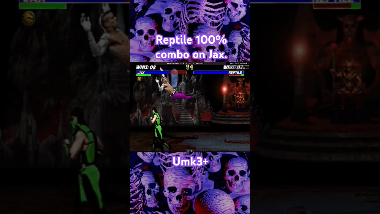 Reptile 100% combo on jax. Ultimate mortal kombat 3 + #ultimatemk3 #mkultimate #fightinggames