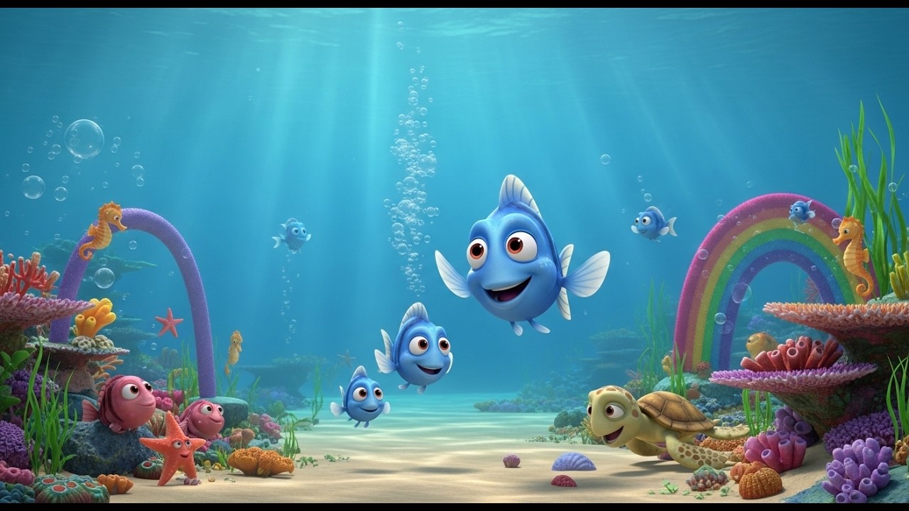 Little Fish Swim Song | Fun Ocean Nursery Rhyme for Kids | Toddler Songs & Baby Songs