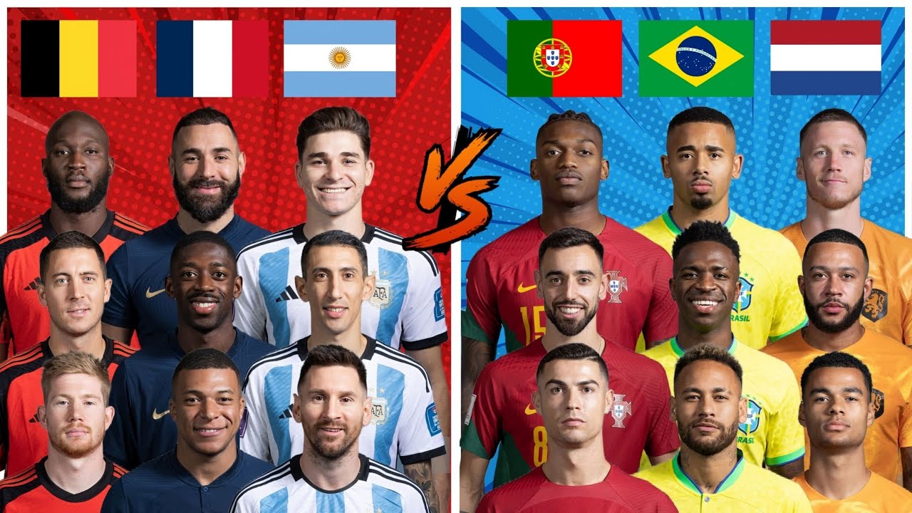 Argentina France Belgium 🆚 Portugal Brazil Netherlands 🔥 Trio Comparison 💪