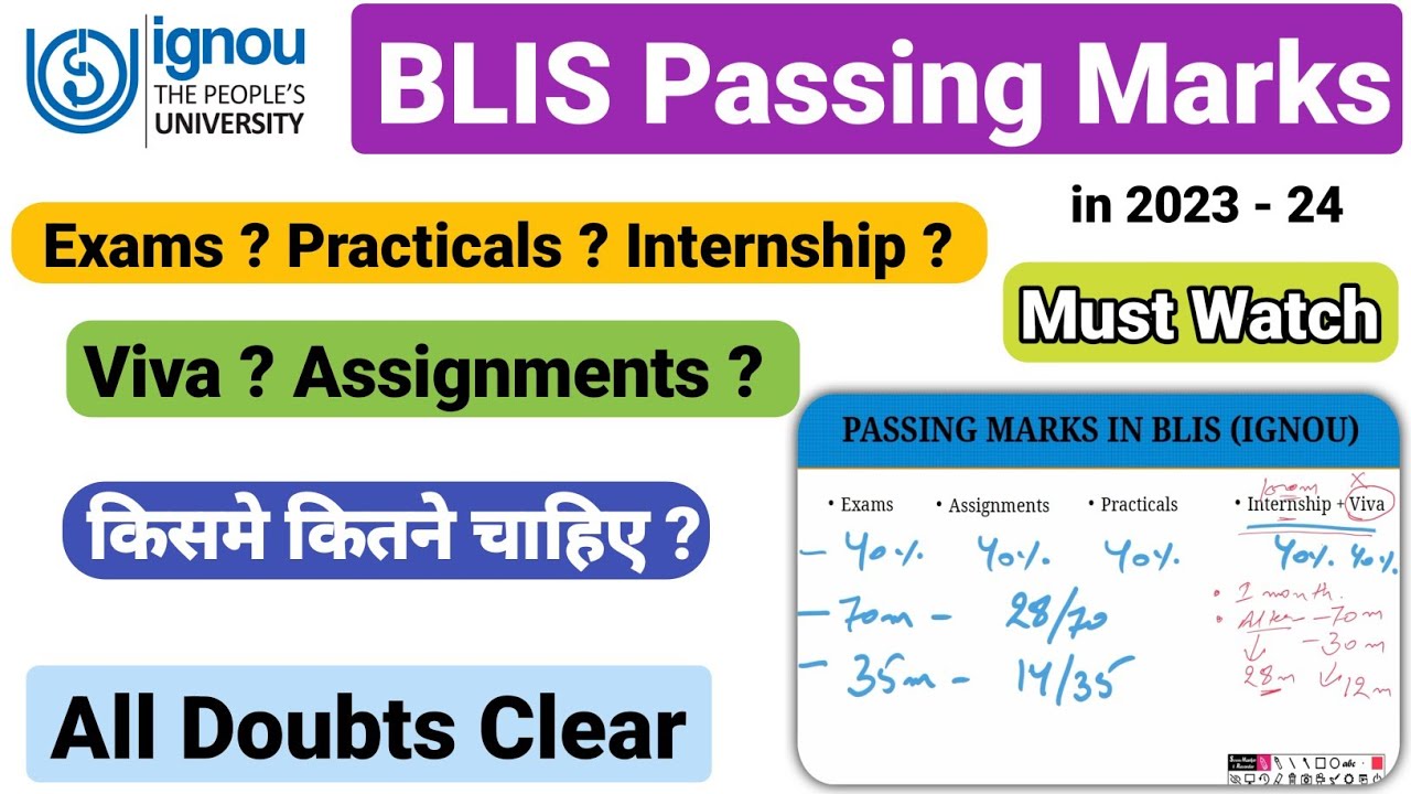 BLIS IGNOU Passing Marks in 2023 || Ignou mein passing Marks Kitne Hain | Pass marks ignou Blis 2023