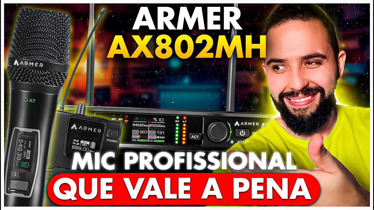 Microfone sem fio PROFISSIONAL que VALE A PENA ter no setup - Armer AX802MH
