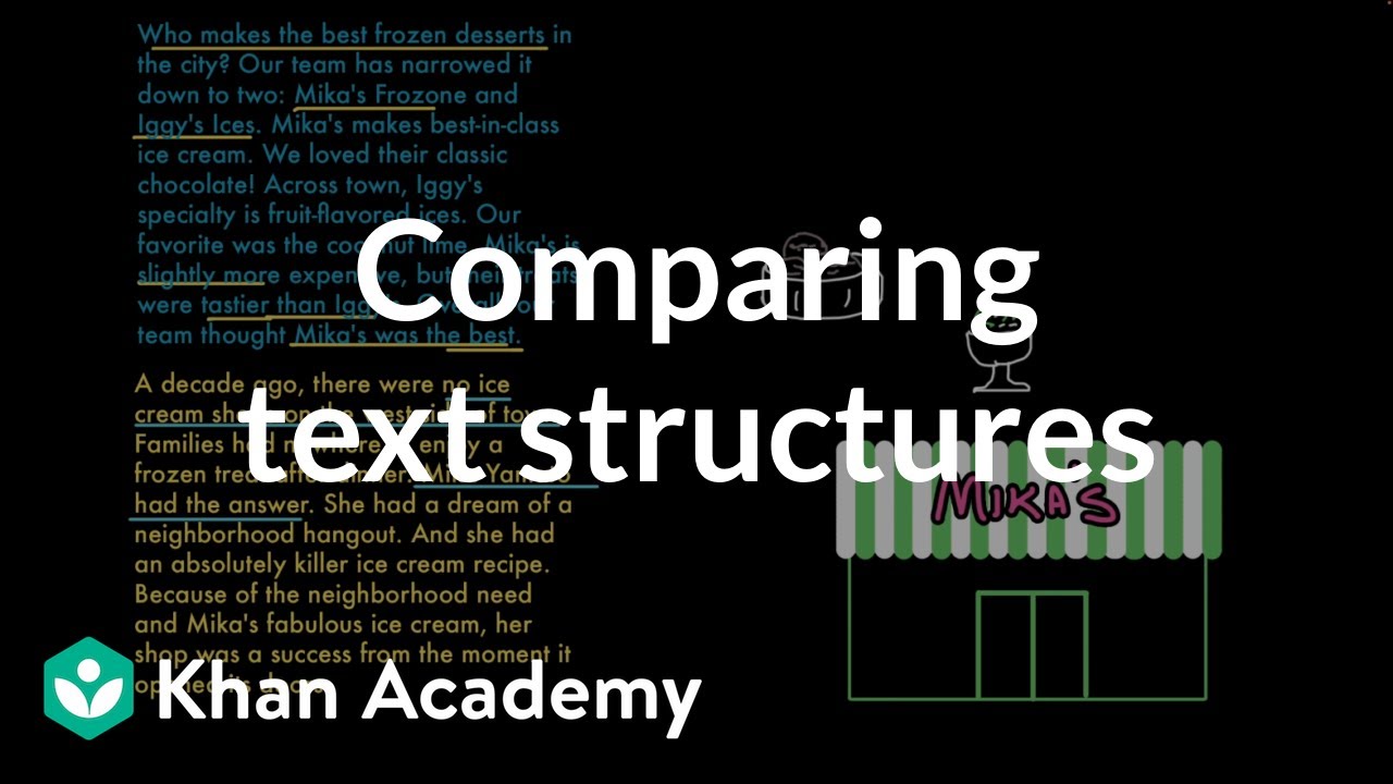 Comparing text structures | Reading | Khan Academy