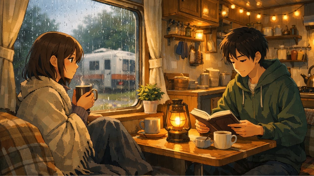 A Rainy Day in Our Tiny Mobile Home 🌧️ | Soft Living & Quiet Moments | Ghibli Aesthetic