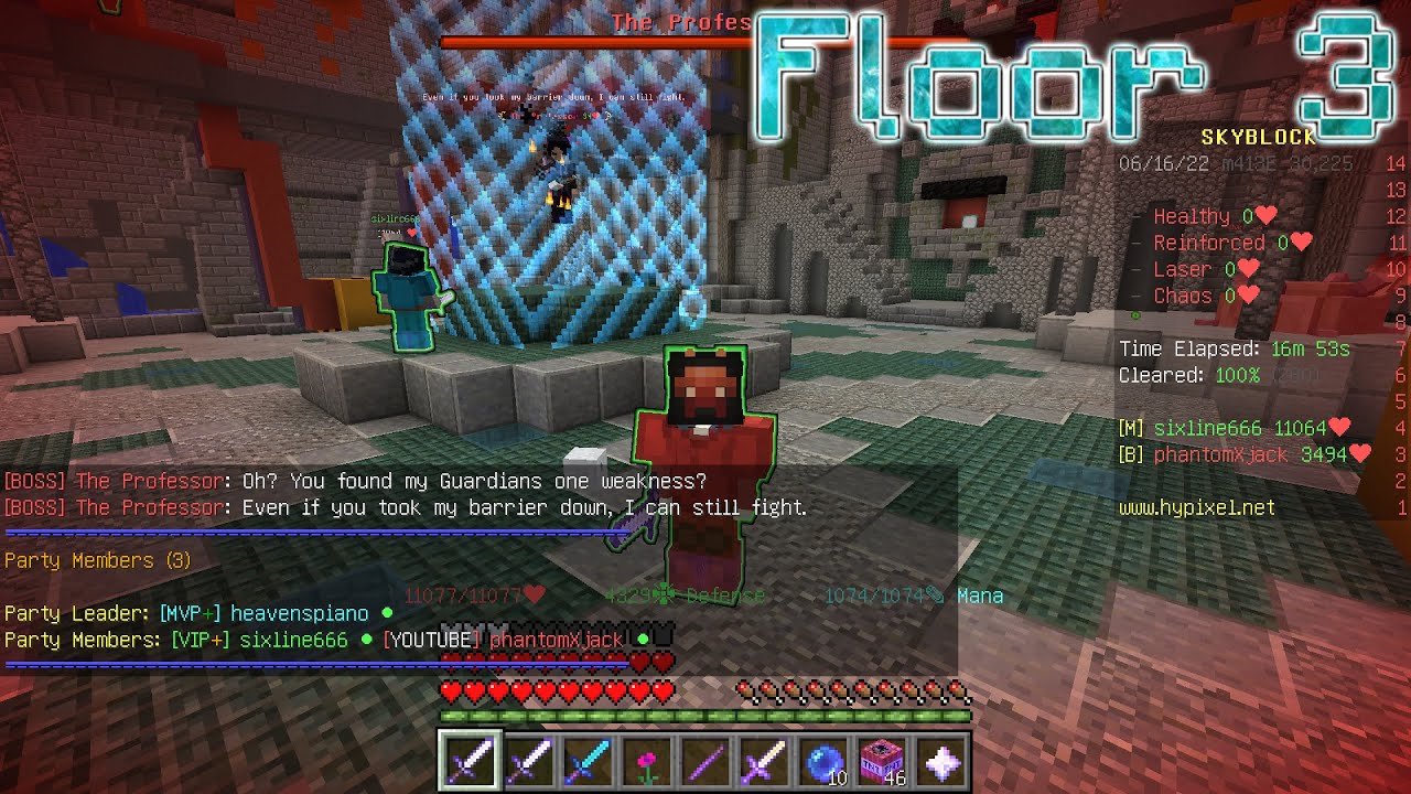 【Hypixel SkyBlock】Carrying a YouTuber in Dungeon Floor 3 ଘ(੭*ˊᵕˋ)੭*🐟 (ft. PhantomXjack)