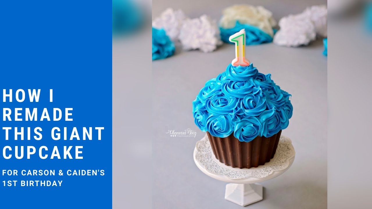 Carson & Caiden 1st Birthday | Smash cake | Giant cupcake | DIY