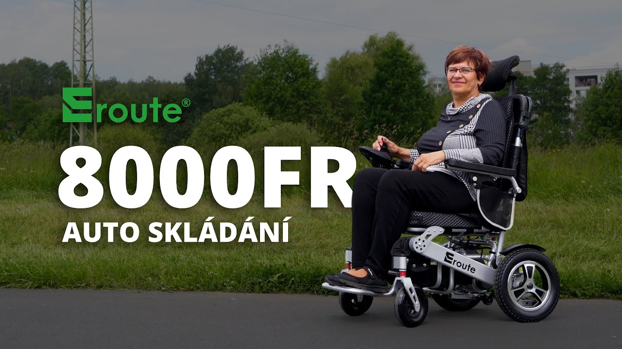 Inteligentní elektrický invalidní vozík Eroute 8000FR – Automatické složení a Polohování opěradla