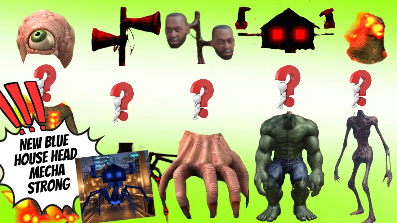Blue House head mecha😱Godzilla (Burning) Franklin siren head india & Hulk head |Monstrus Hand Brain
