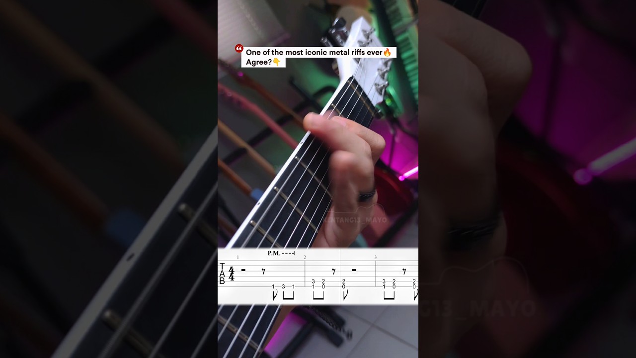One of the most iconic metal riffs of all time🔥 #guitarra #guitarriff #megadeth #guitarlesson