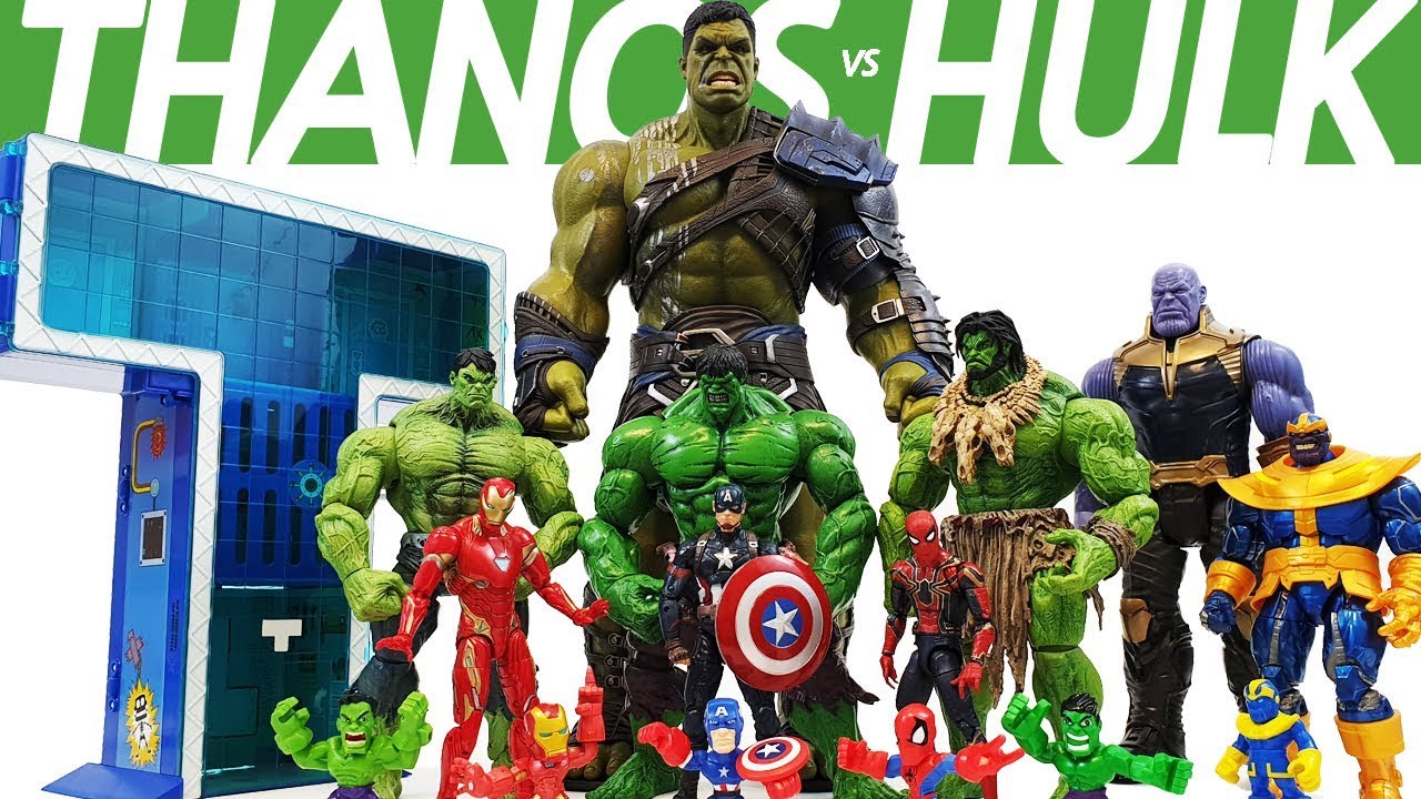 Thanos vs Big Gladiator Hulk, Go Avengers~! Captain America, Spider Man, Iron man Toys Play