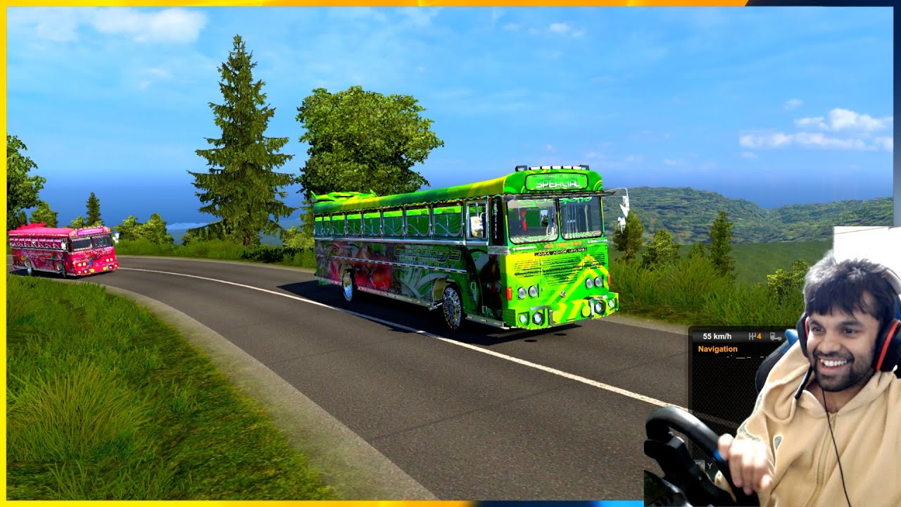 හොල්මන් මහ රෑ | Most dangerous bus race😅 | #ets2 #srilanka #Ashok_Leyland