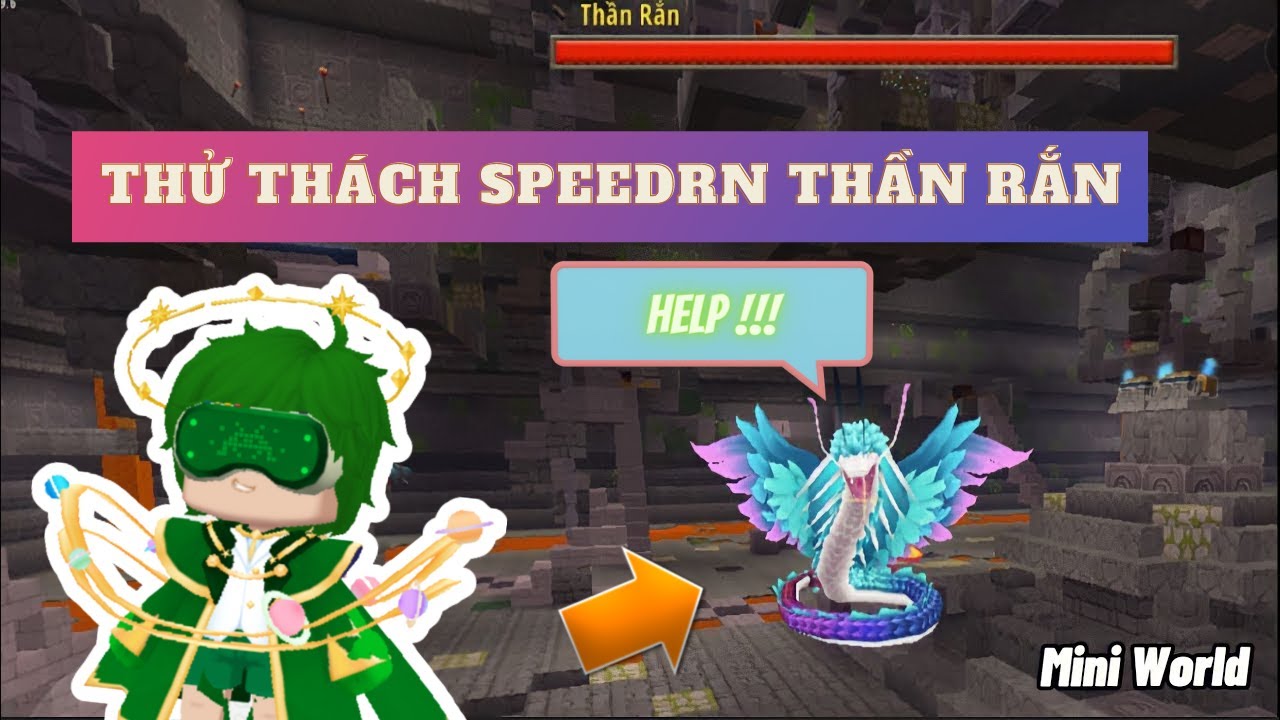 Thử th&aacute;ch Speedrun đ&aacute;nh bại thần rắn trong mini world | Dino Official |