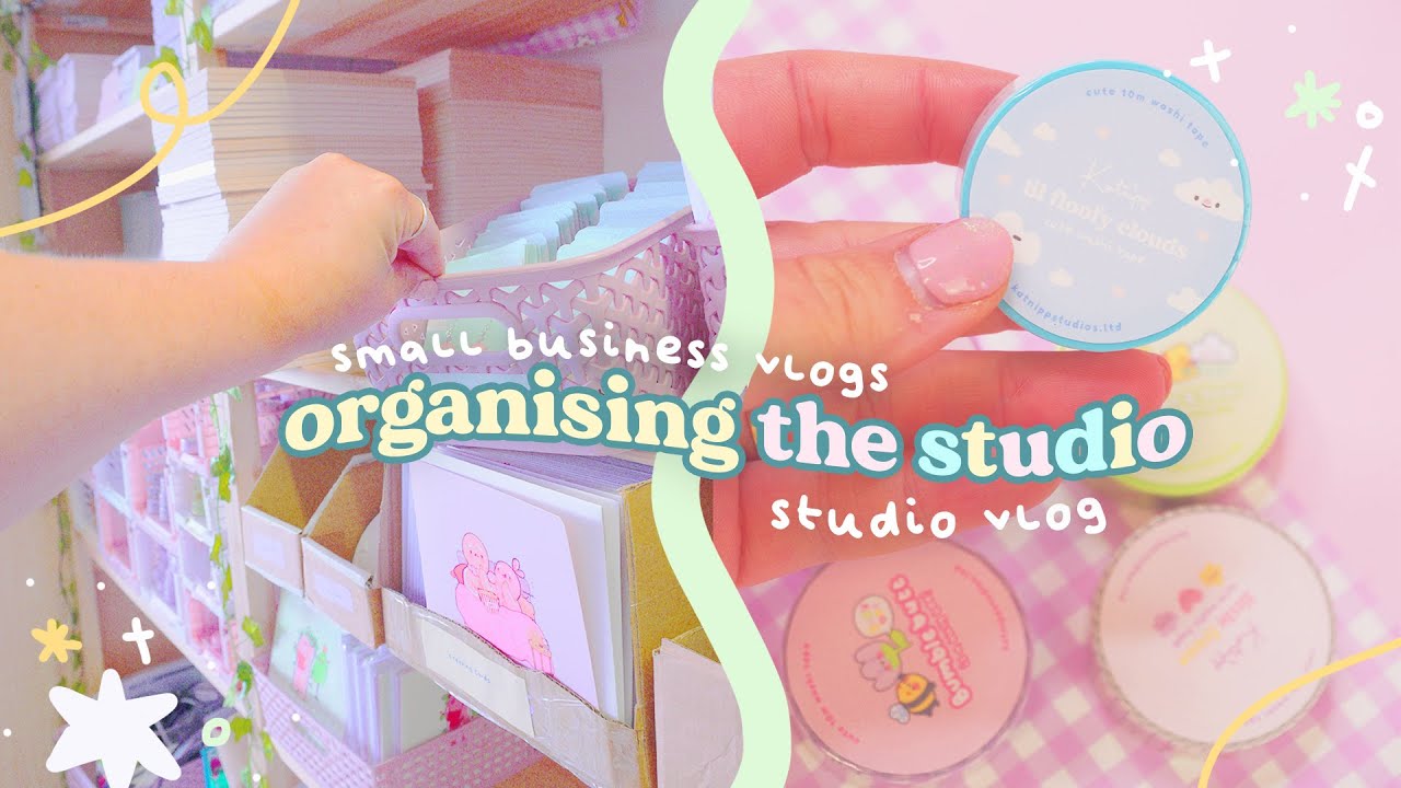 STUDIO VLOG✨ £1 Aesthetic Storage on a budget~ Organise the Studio With me ~ Small Shop Organisation