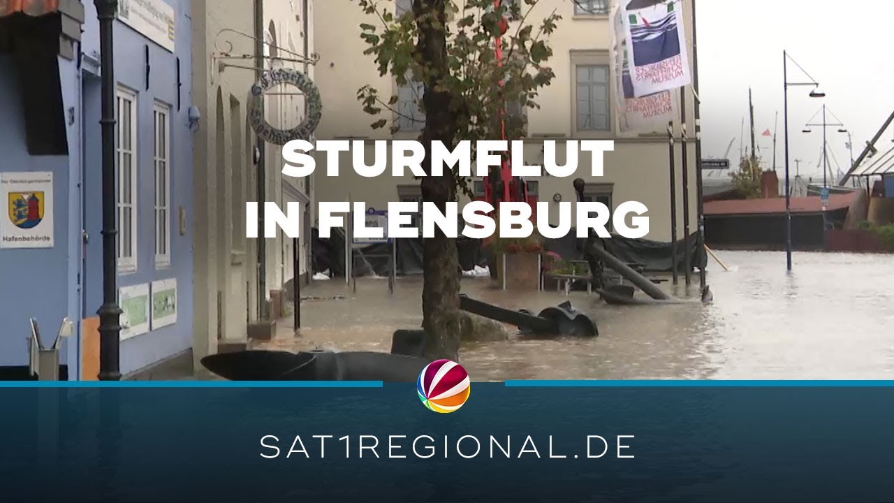Sturmflut: Land unter in Flensburg