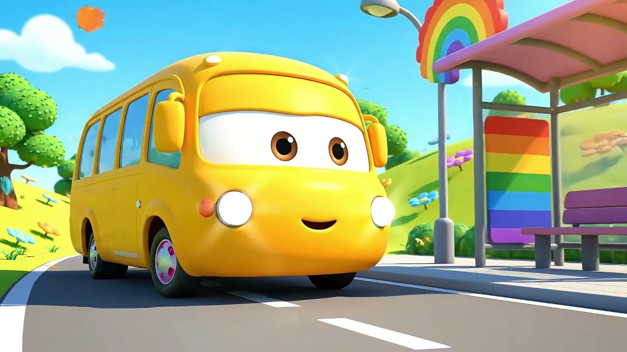 Wheels On The Bus Nursery Rhymes - Fun Kids Bus Song