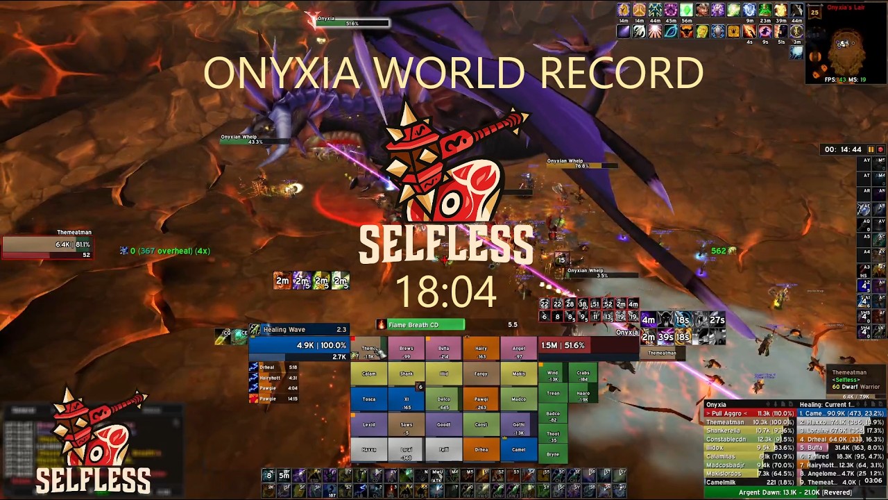 Onyxia's Lair Speedrun World Record (old) Project Epoch 18:04 - Selfless - Restoration Shaman