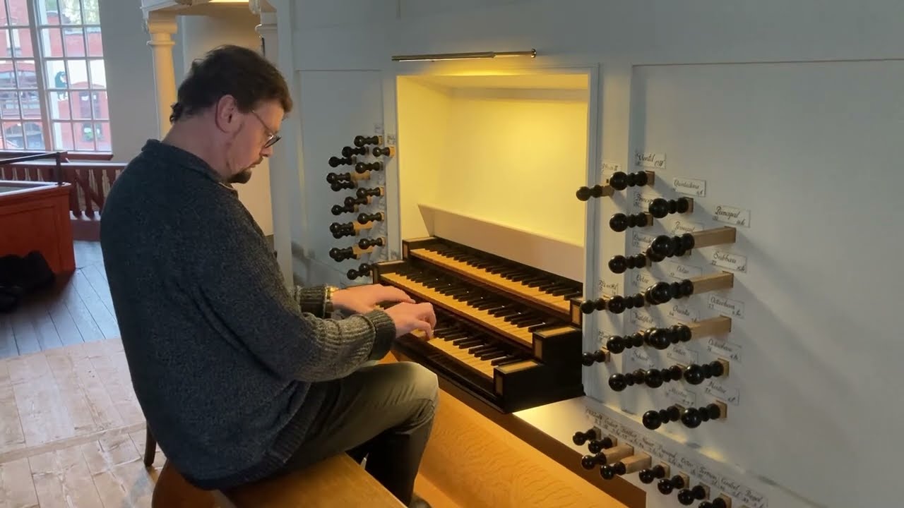 Sietze de Vries enjoys the reed stops on the Großen Kirche organ, Leer, Ostfriesland