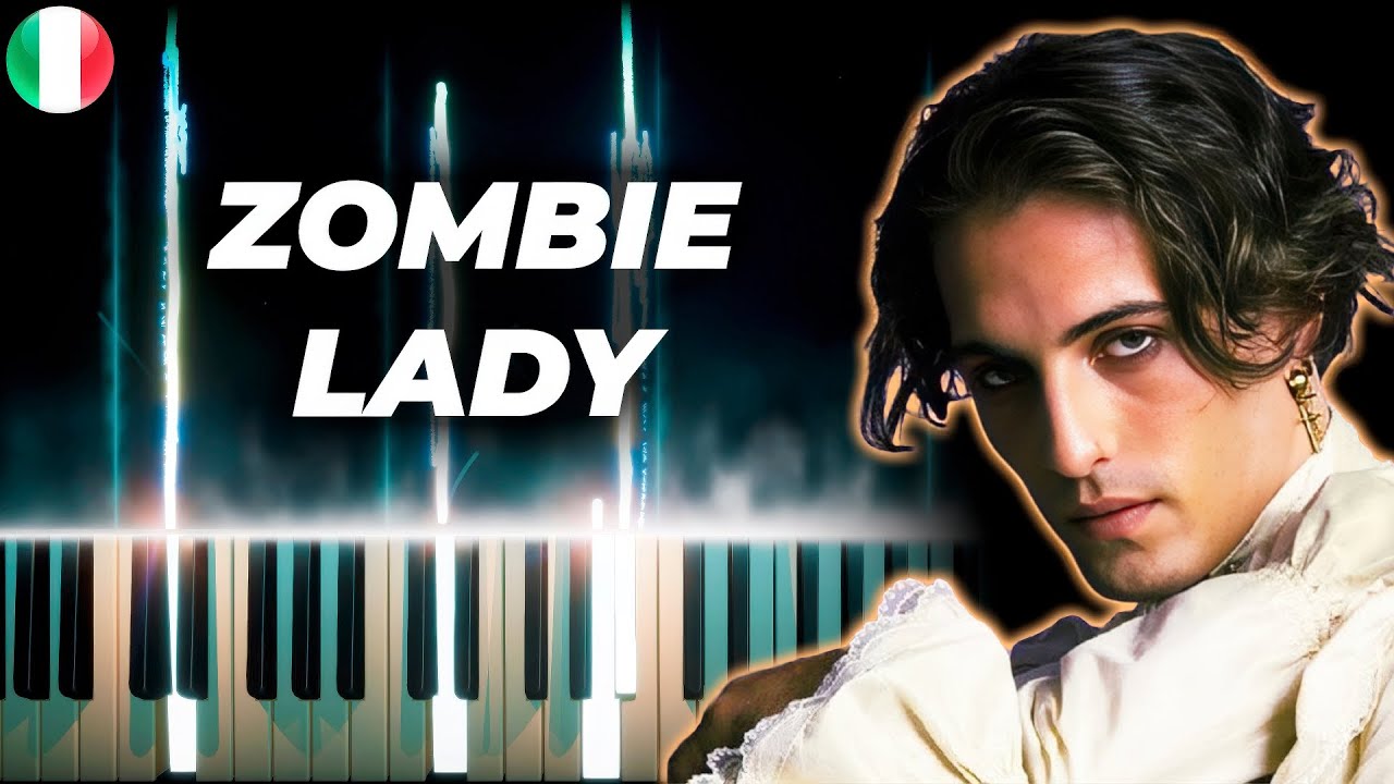 Damiano David - Zombie Lady - piano karaoke instrumental cover