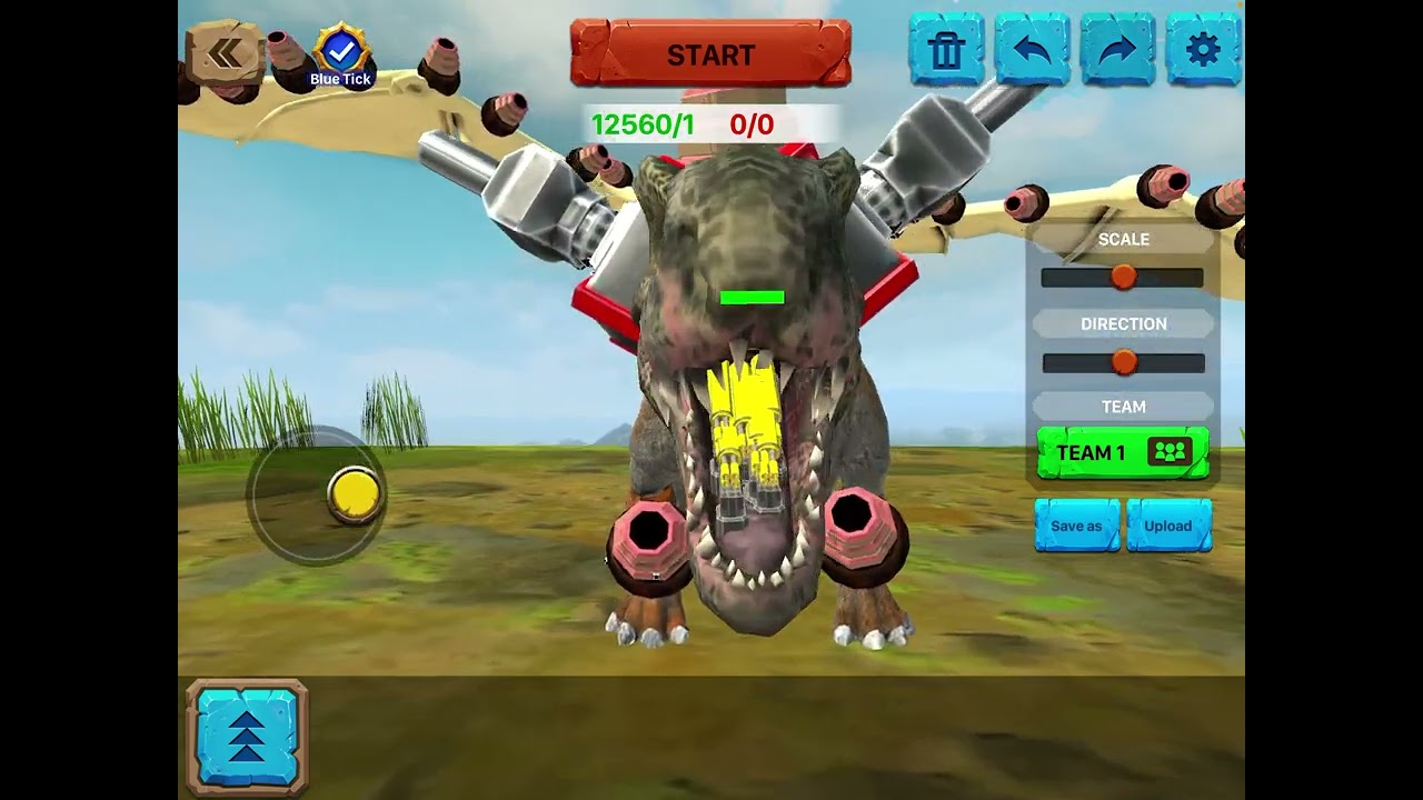 Fighting against T Rex head soldier in ARBS
