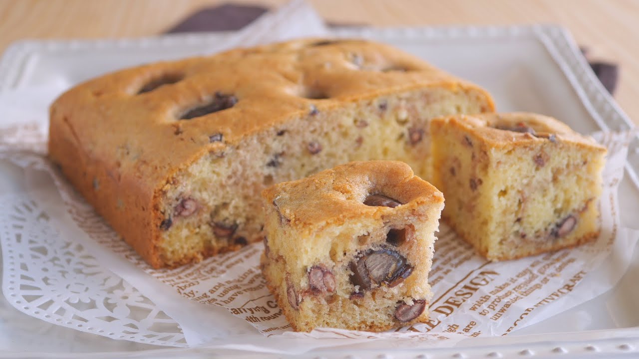【H.Mで作る♡甘栗と粒あんのケーキ】バターとオイルの良いとこどりSweet Chestnut and Sweet Bean Paste Cake