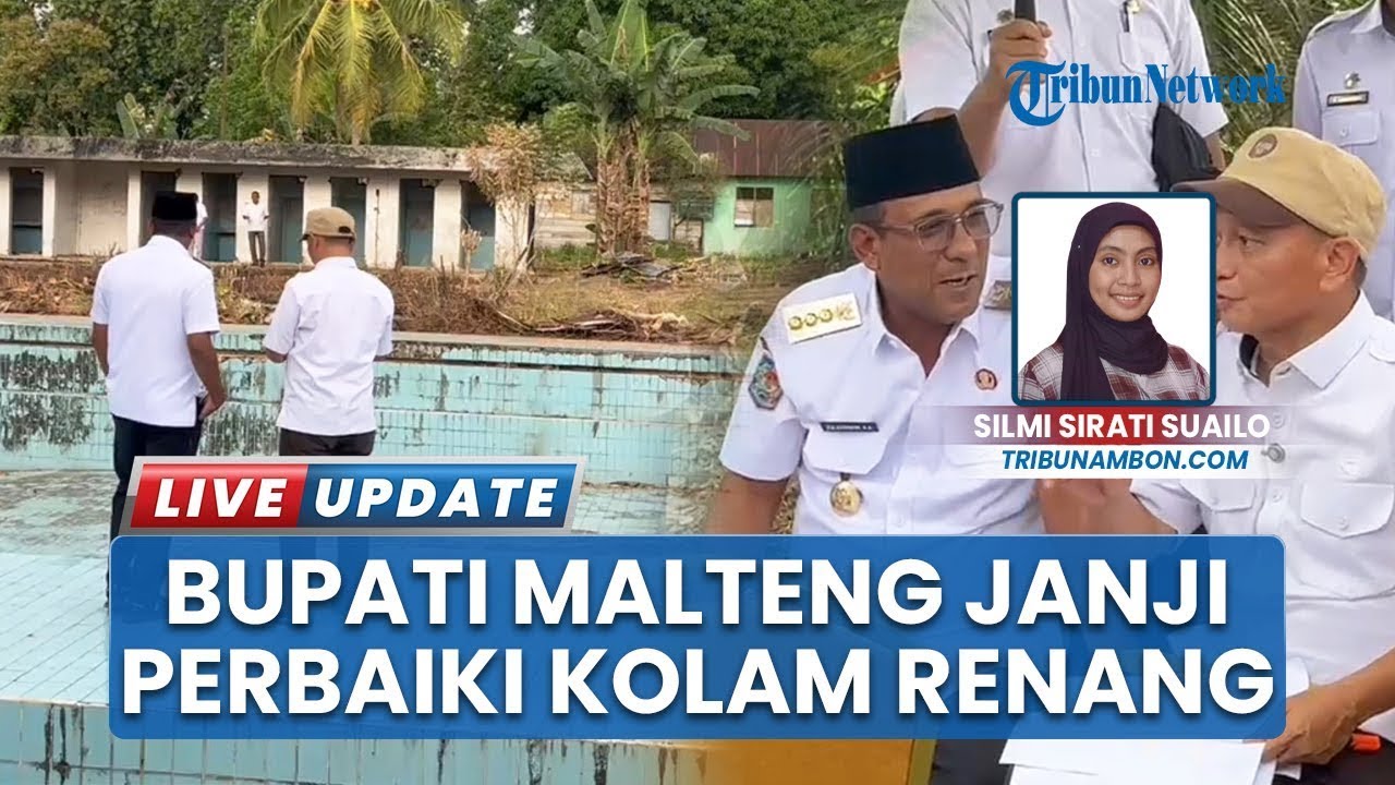 Sempat Terbengkalai, Bupati Malteng Pastikan Bakal Perbaikan Kolam Renang