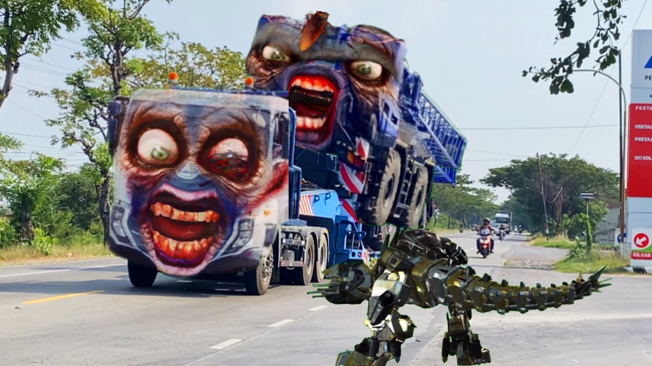 Wow.. Wadidaw.. New..!!! Truk Muat Monster Raksasa, Truk Bahan Kimia Meledak, Truk Ekor Kyubi Naruto