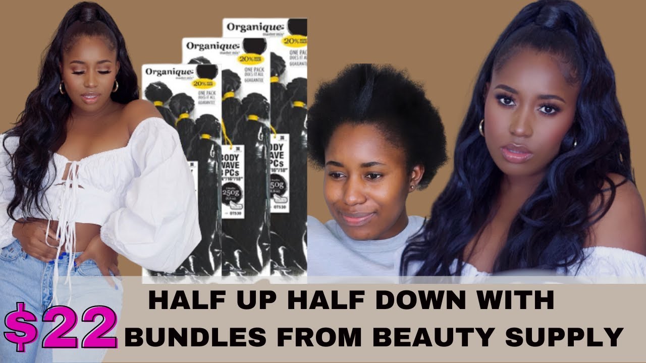 I’M SHOOK😲🤯$22 BEAUTY SUPPLY HAIR| HALF UP HALF DOWN ON SHORT NATURAL HAIR |TWA HAIR 4B 4C
